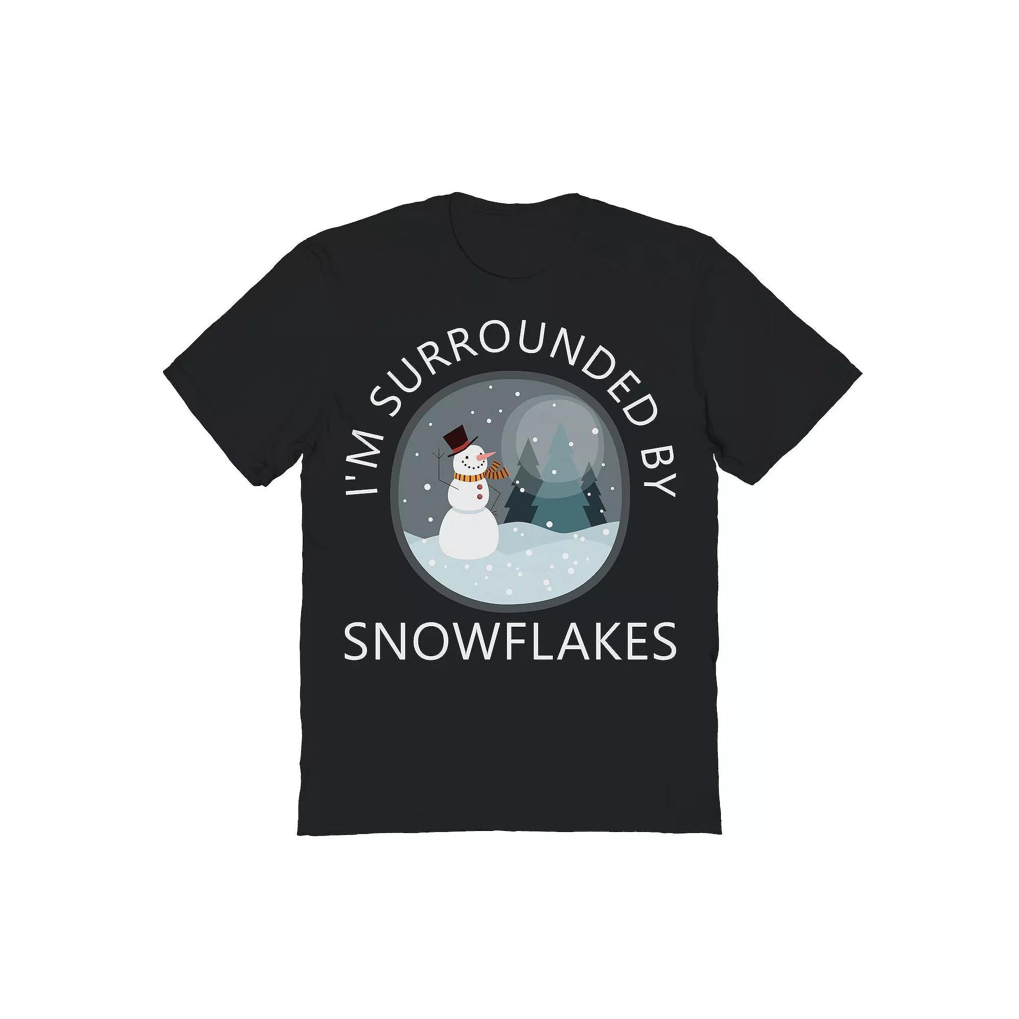 Men's Surrounded Snowflakes Christmas Graphic Tee, Adult Unisex,  Product Image