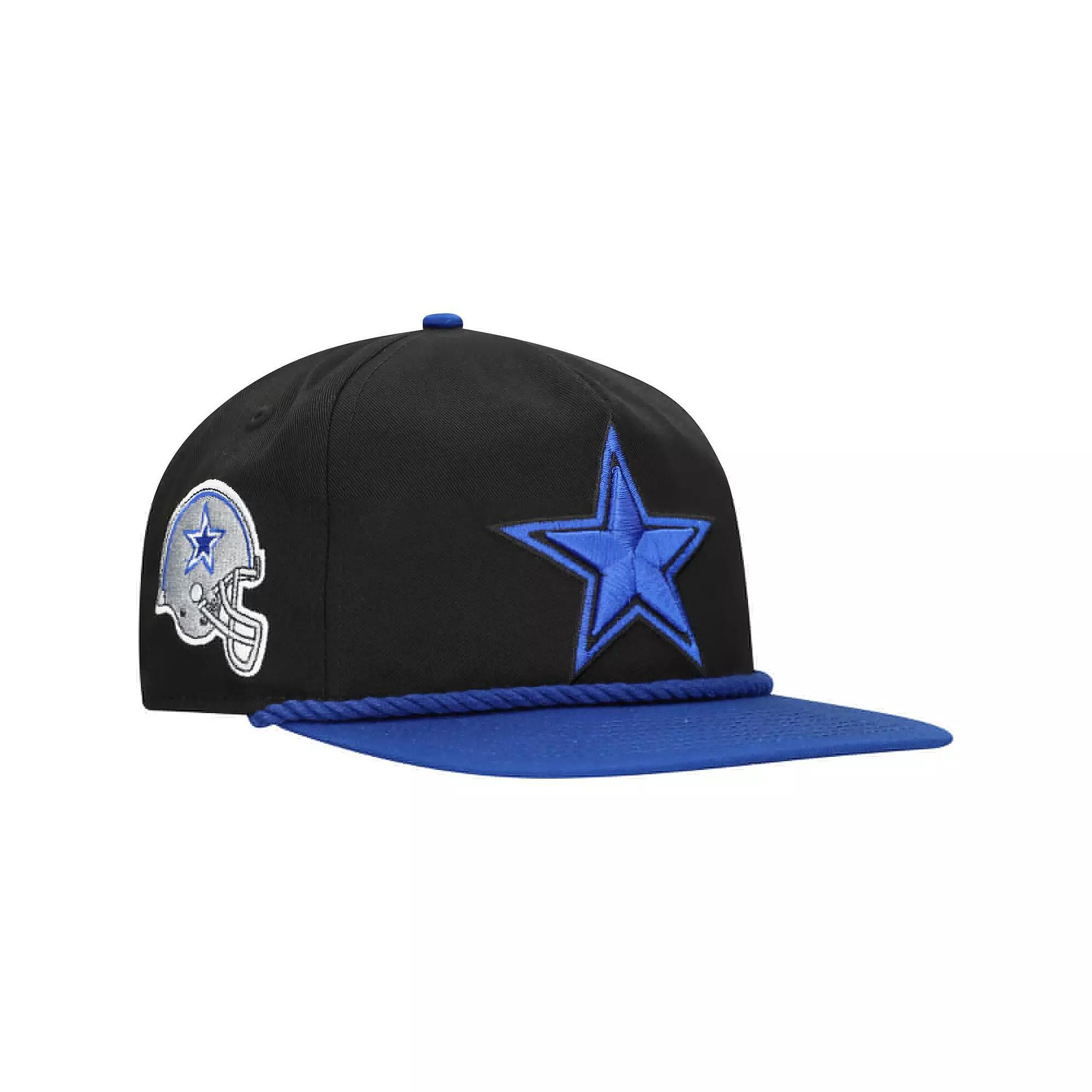 Men's New Era Black/Royal Dallas Cowboys Star Golfer Snapback Hat Product Image