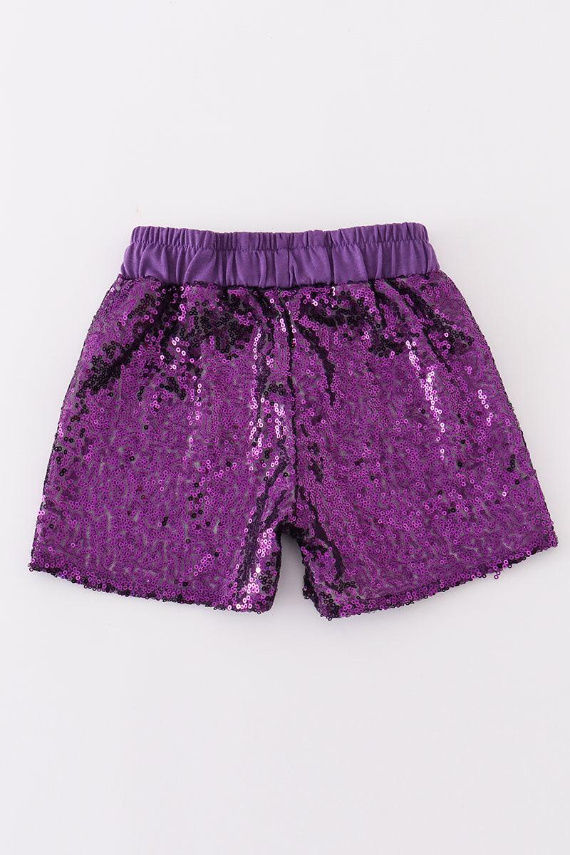 Purple sequin mardi gras mom&me skorts Product Image