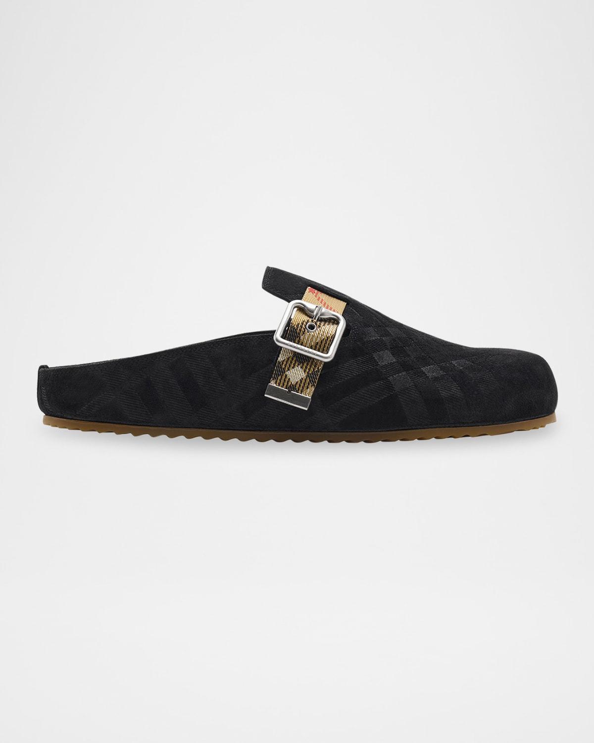 Men's Urchin Suede Check-Strap Clogs Product Image
