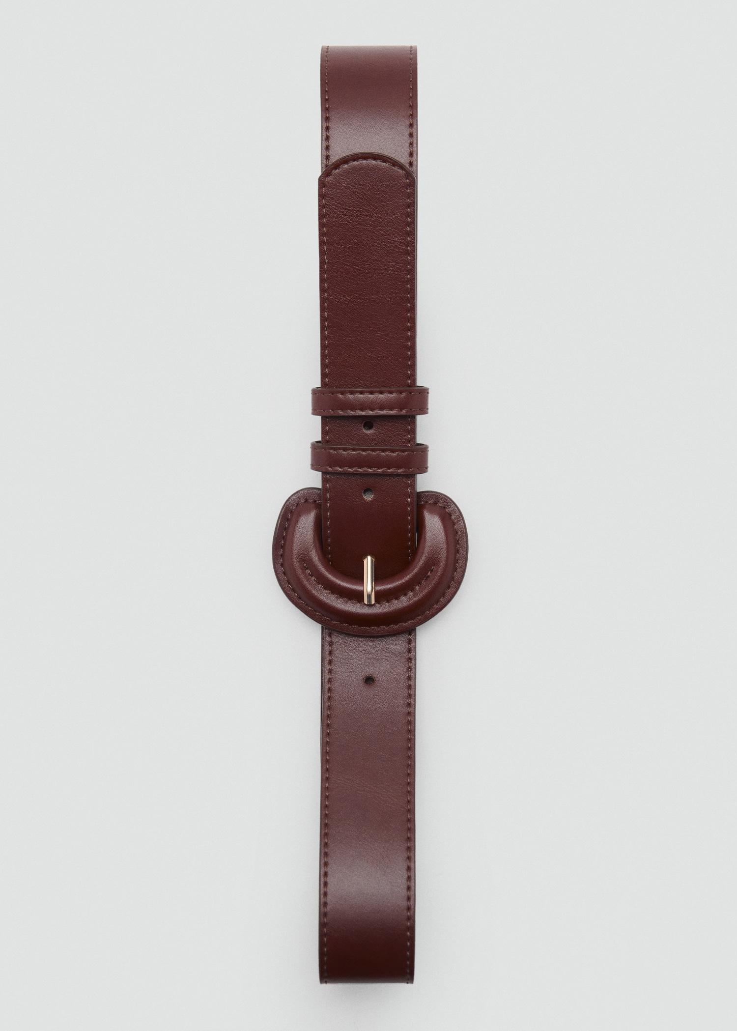 Oval buckle belt - Women | MANGO USA Product Image