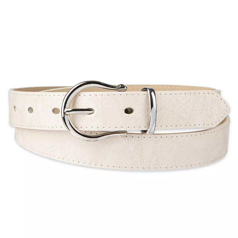 Women's LC Lauren Conrad Skinny Lizard Texture Belt, Size: XL, Natural Lizard Product Image