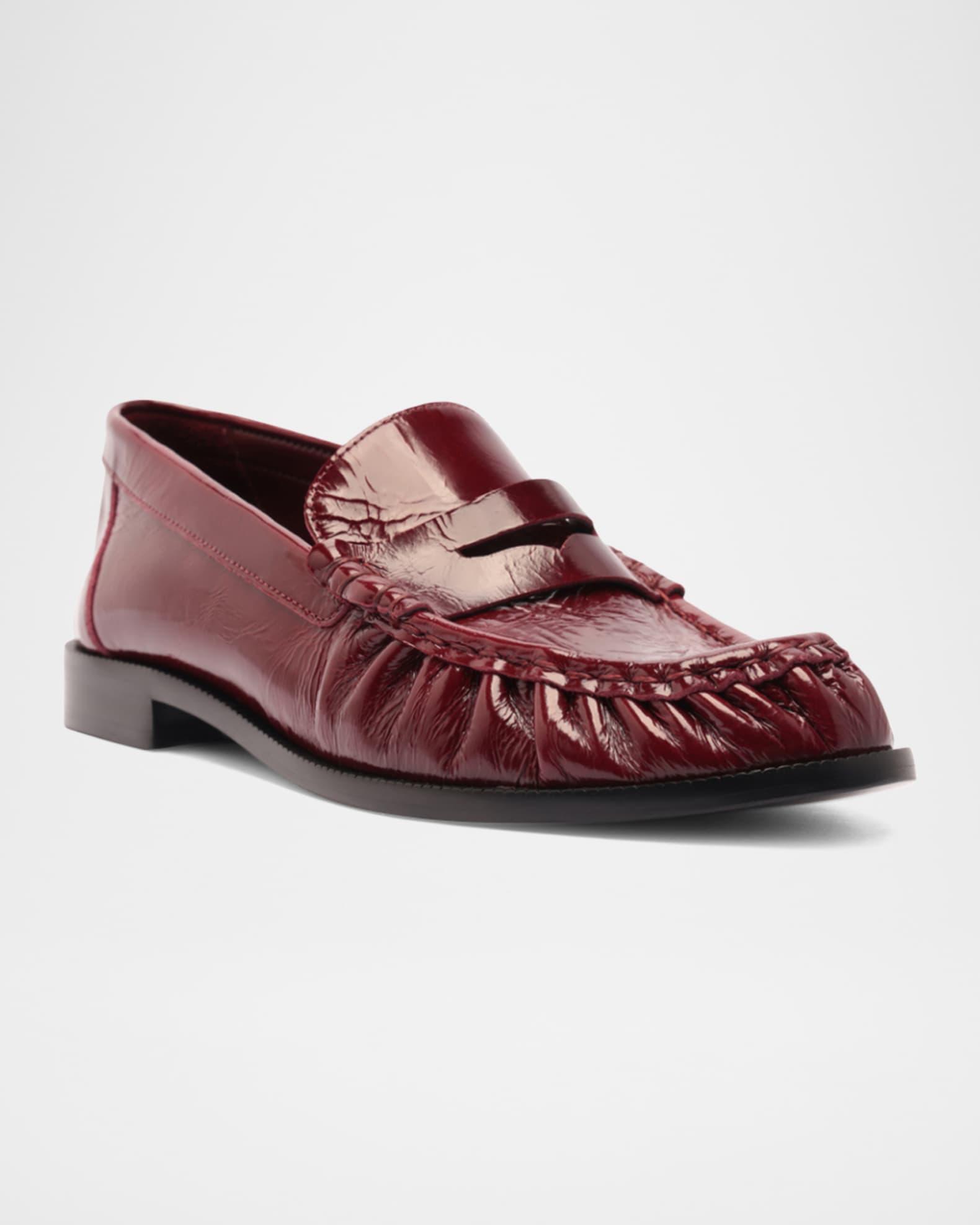 Tyche Shiny Leather Penny Loafers Product Image