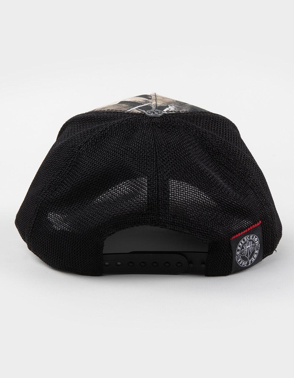 AFFLICTION Skull Tree Trucker Hat - CAMO KHAKI Product Image