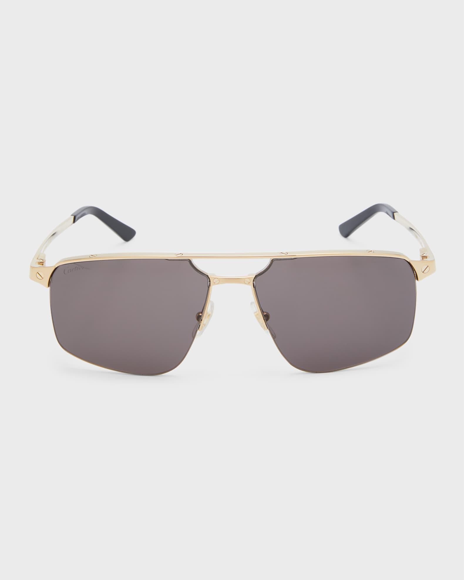 Men's Square Rimless Metal Sunglasses Product Image