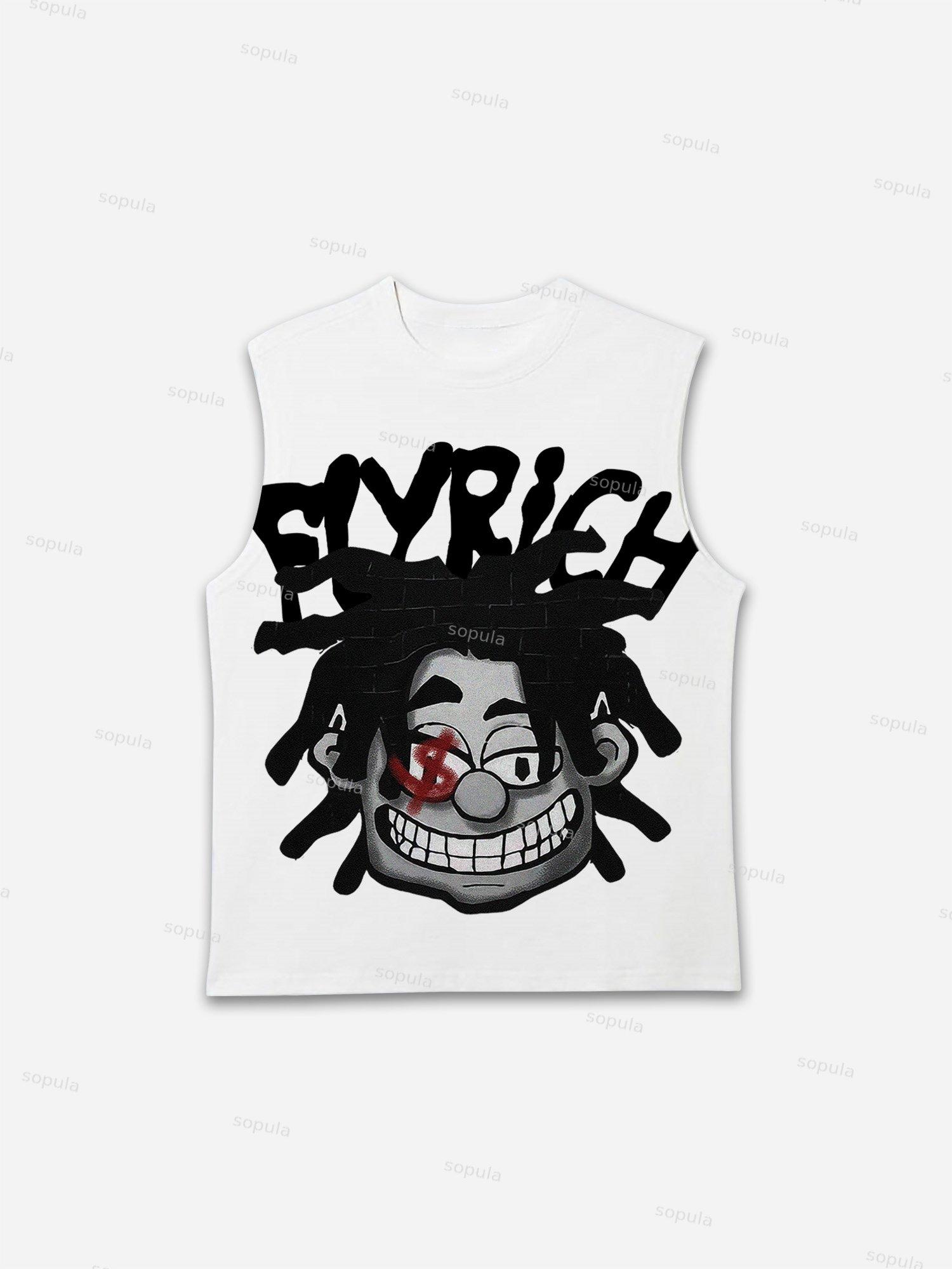 Big Face Graphic Fly Rich Print Tank Top Product Image