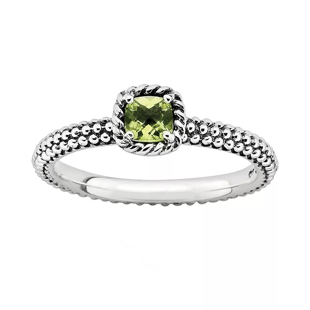Stacks & Stones Sterling Silver Peridot Stack Ring, Women's, Size: 7, Green Product Image