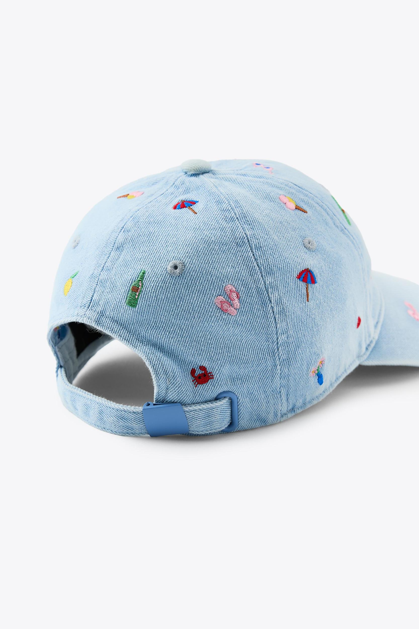 EMBROIDERED DENIM CAP Product Image