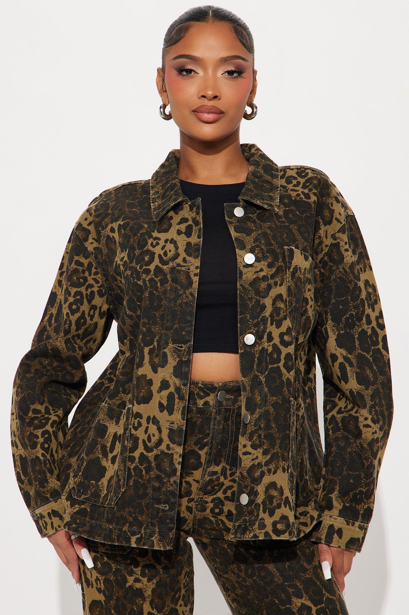 Running Wild Leopard Pant Set - Brown Combo Product Image