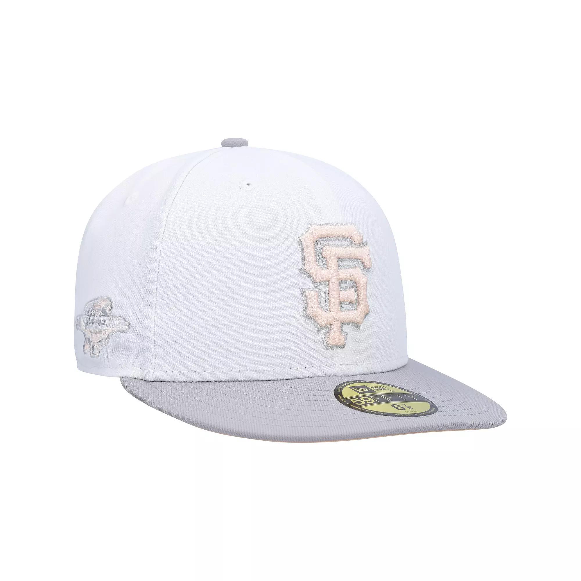 Men's New Era White/Gray San Francisco Giants 2002 World Series Side Patch Undervisor 59FIFTY Fitted Hat,  Product Image