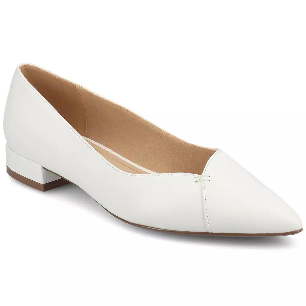 Journee Medium and Wide Width Carmin Women's Slip-On Low Block Heel Dress Flats,  Product Image