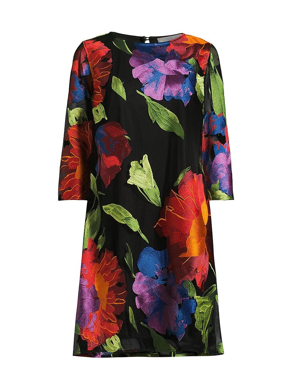 Womens Flower Burst Embroidery Dress Product Image