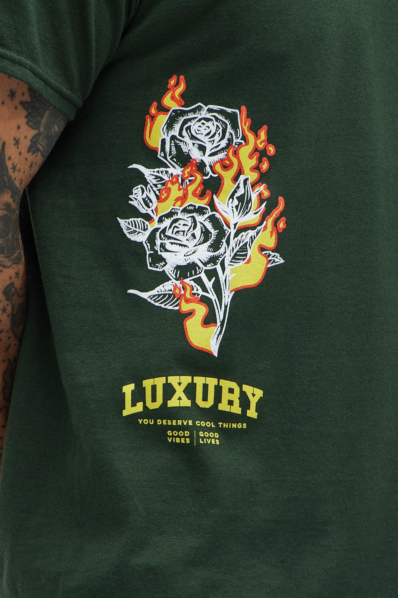 Luxury Is Hype Short Sleeve Tee - Hunter Green Product Image