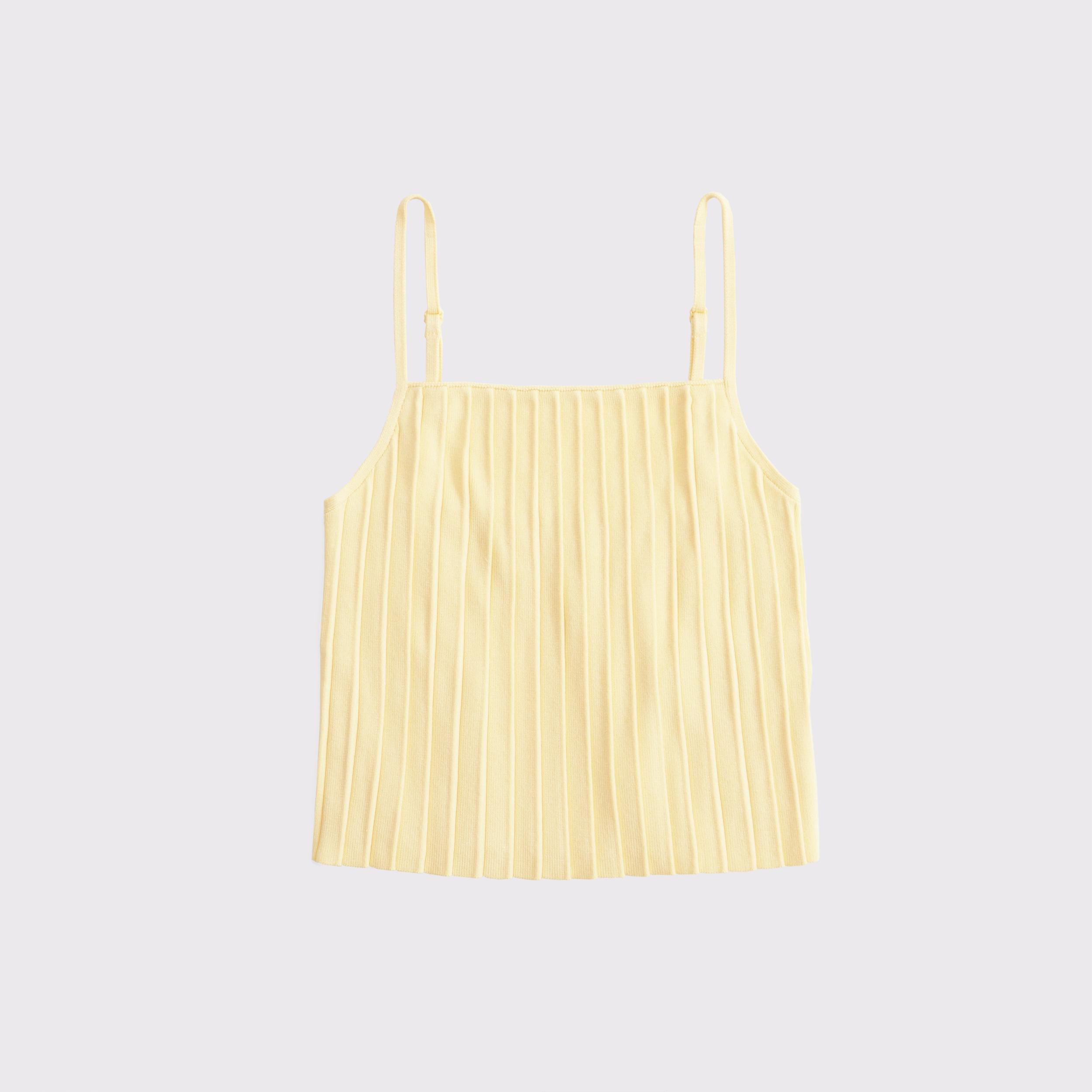Pleated Squareneck Sweater Tank Product Image