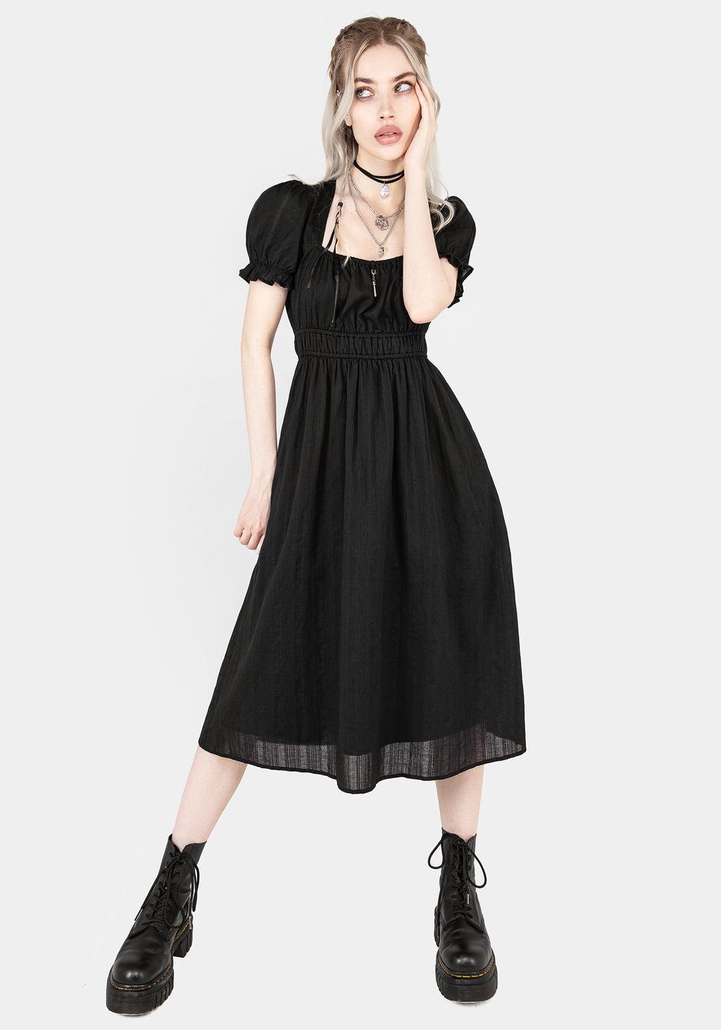 Obsidian Cotton Smock Midi Dress Product Image