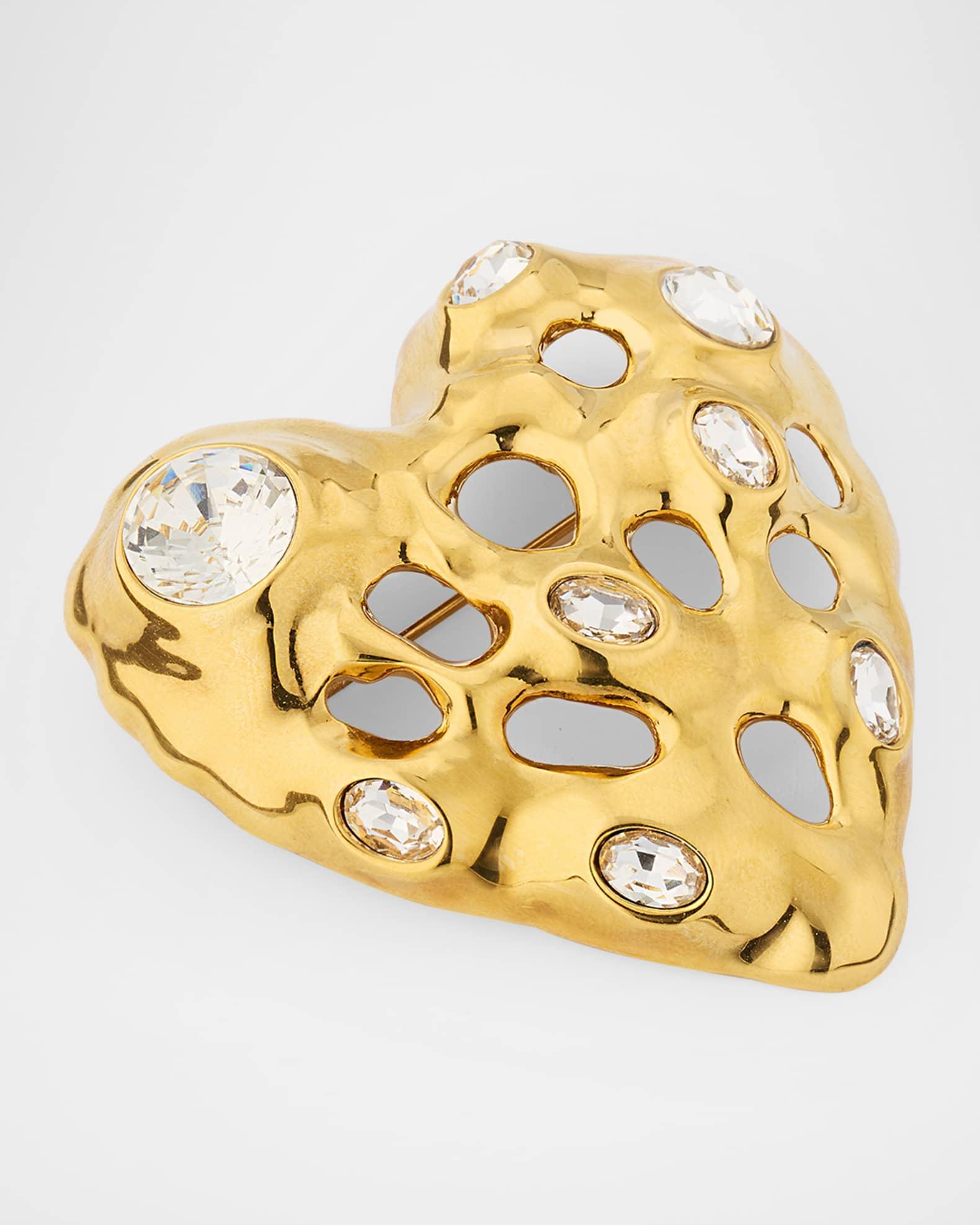 Cutout Crystal Heart Brooch Product Image