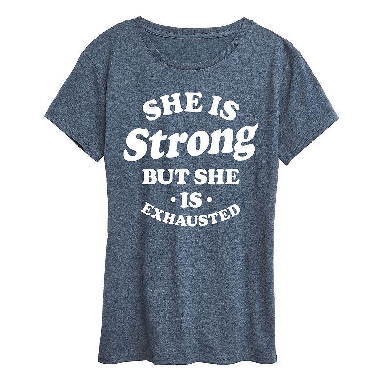 Women's She Is Strong She Is Exhausted Graphic Tee, Girl's,  Product Image