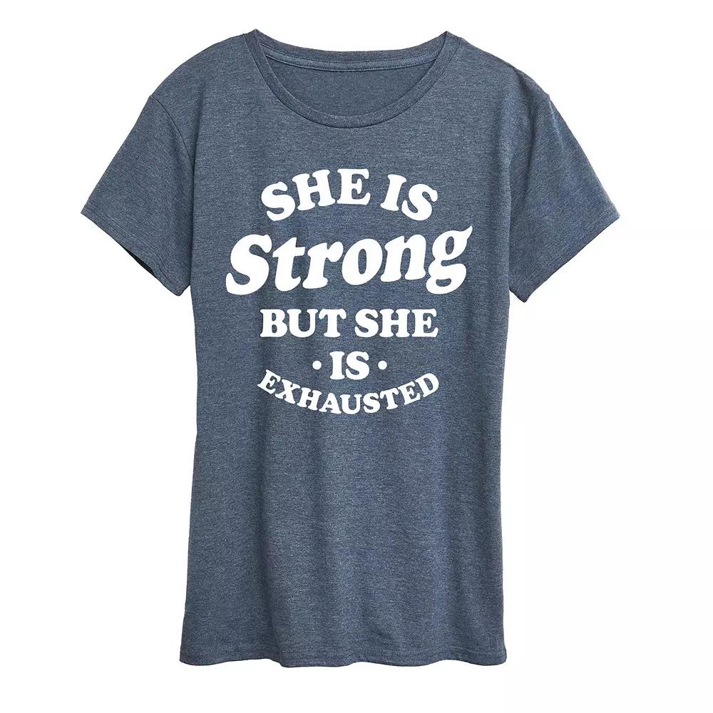 Women's She Is Strong She Is Exhausted Graphic Tee, Girl's,  Product Image
