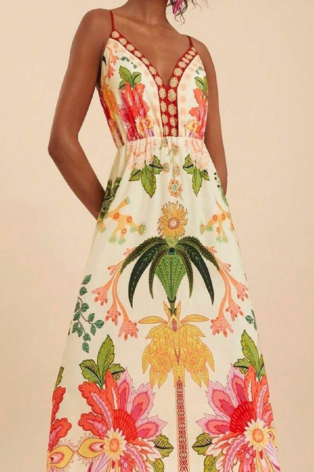 Palm Tree Print Maxi Dress Product Image