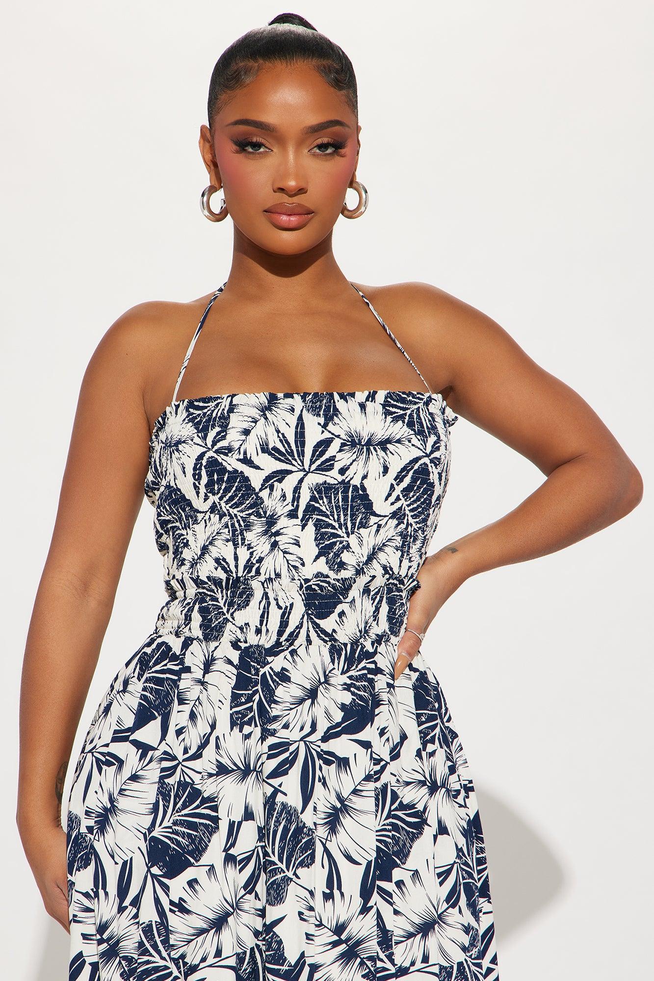 Bianca Tropical Maxi Dress - Navy/combo Product Image