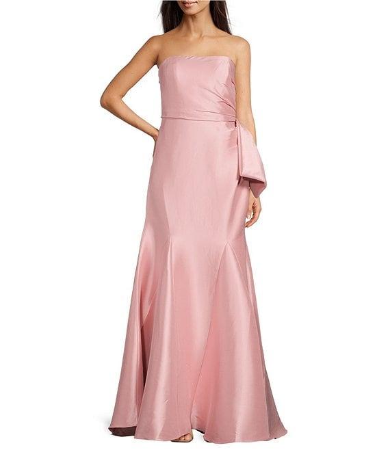 Belle by Badgley Mischka Abigail Strapless Bow Detail Mermaid Dress Product Image