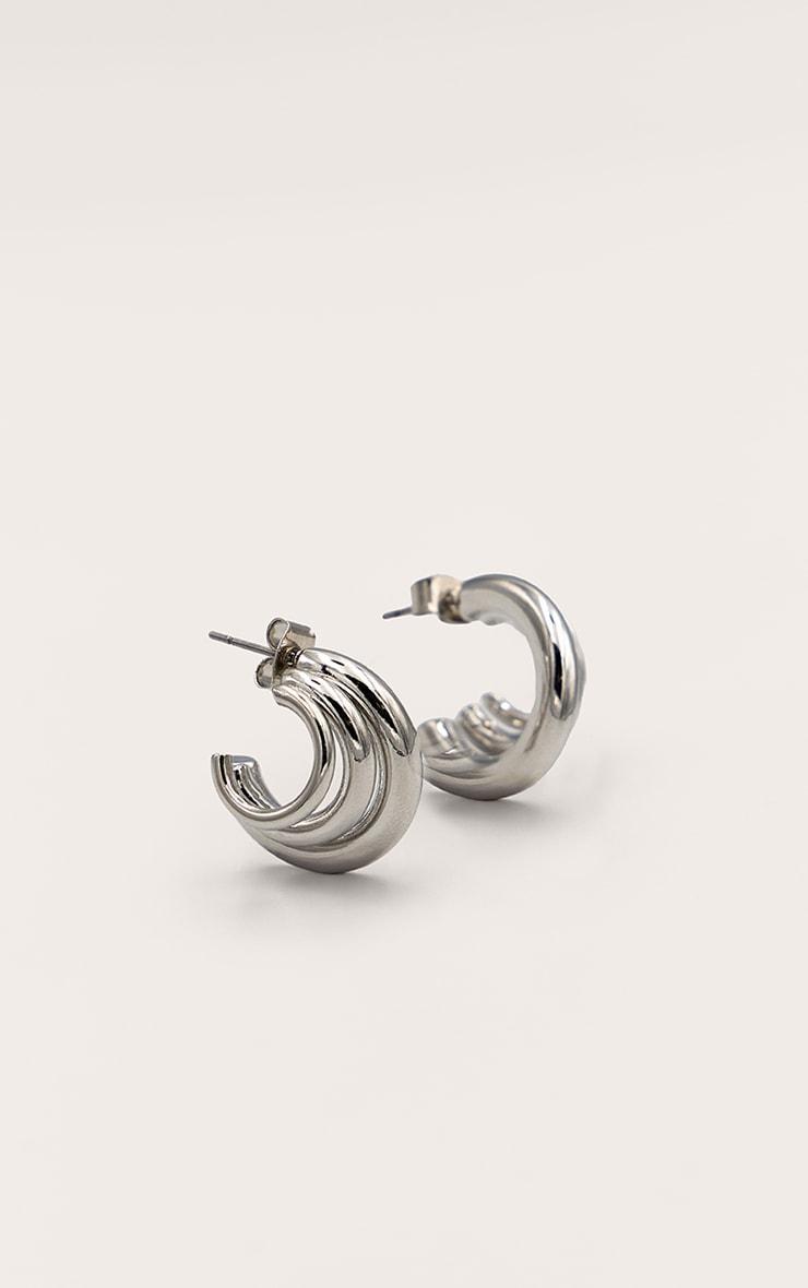 Silver Triple Tube Hoop Earrings Product Image
