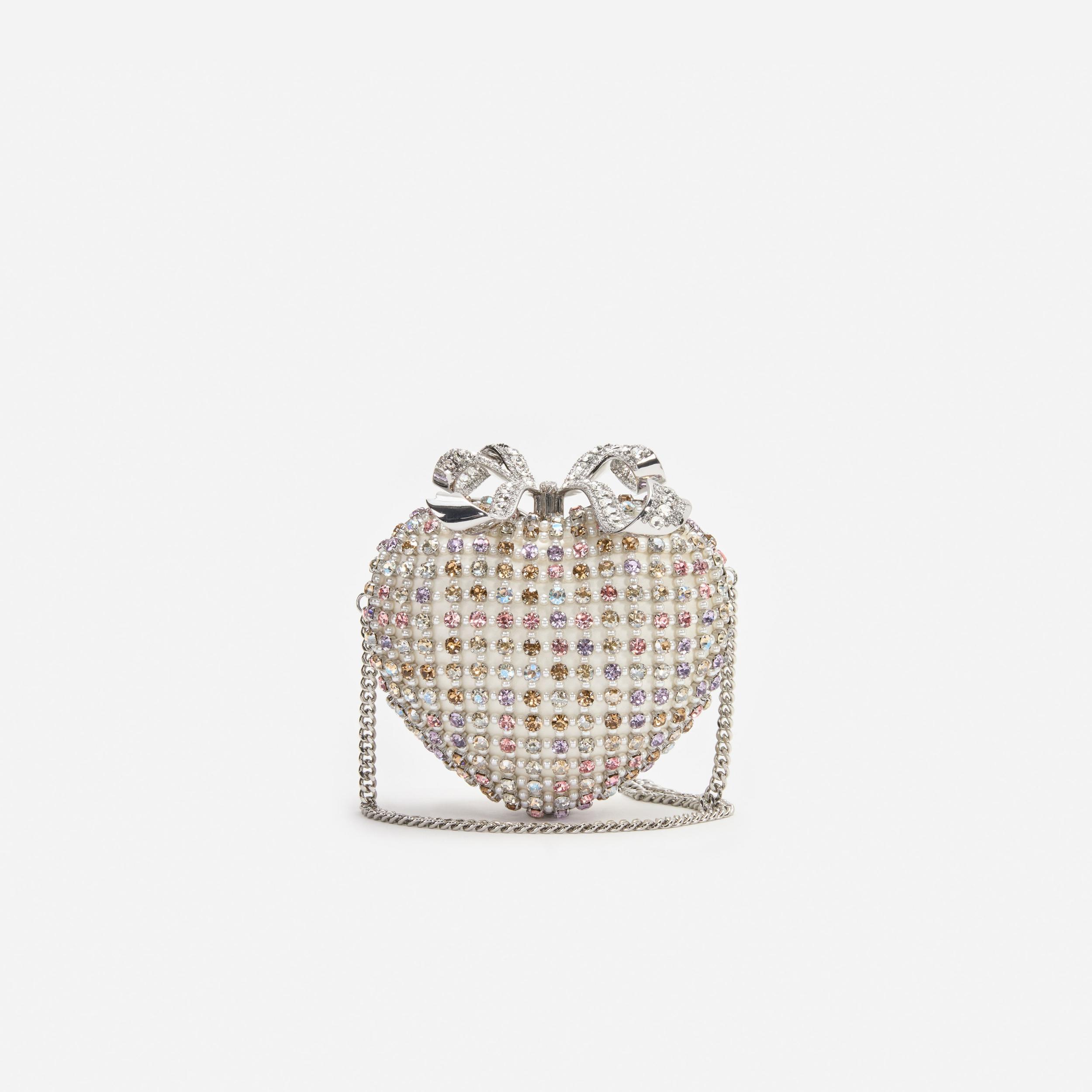 Multi Crystal Heart Clutch Bag Product Image
