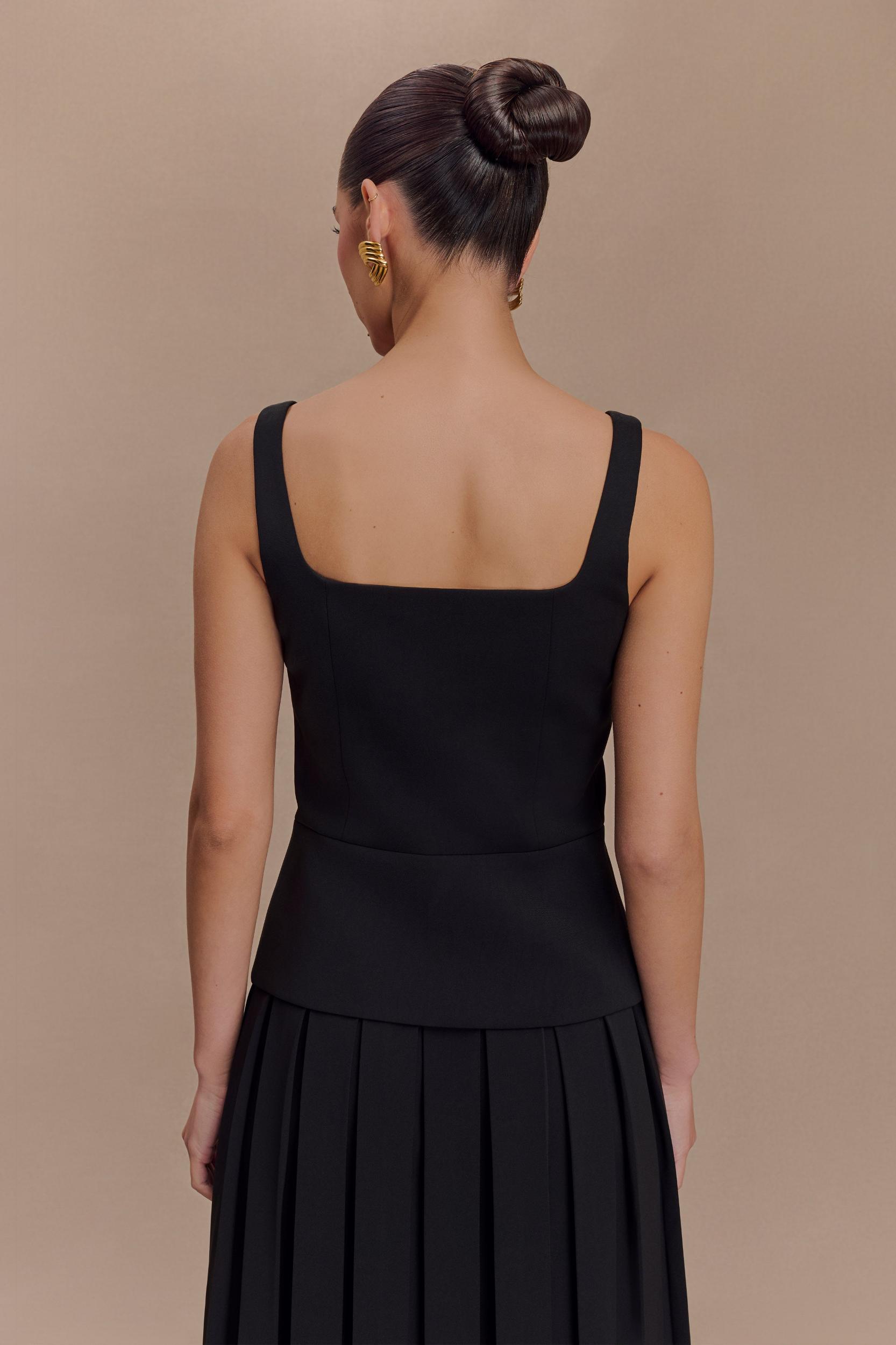 Sunny Suiting Peplum Top - Black Product Image