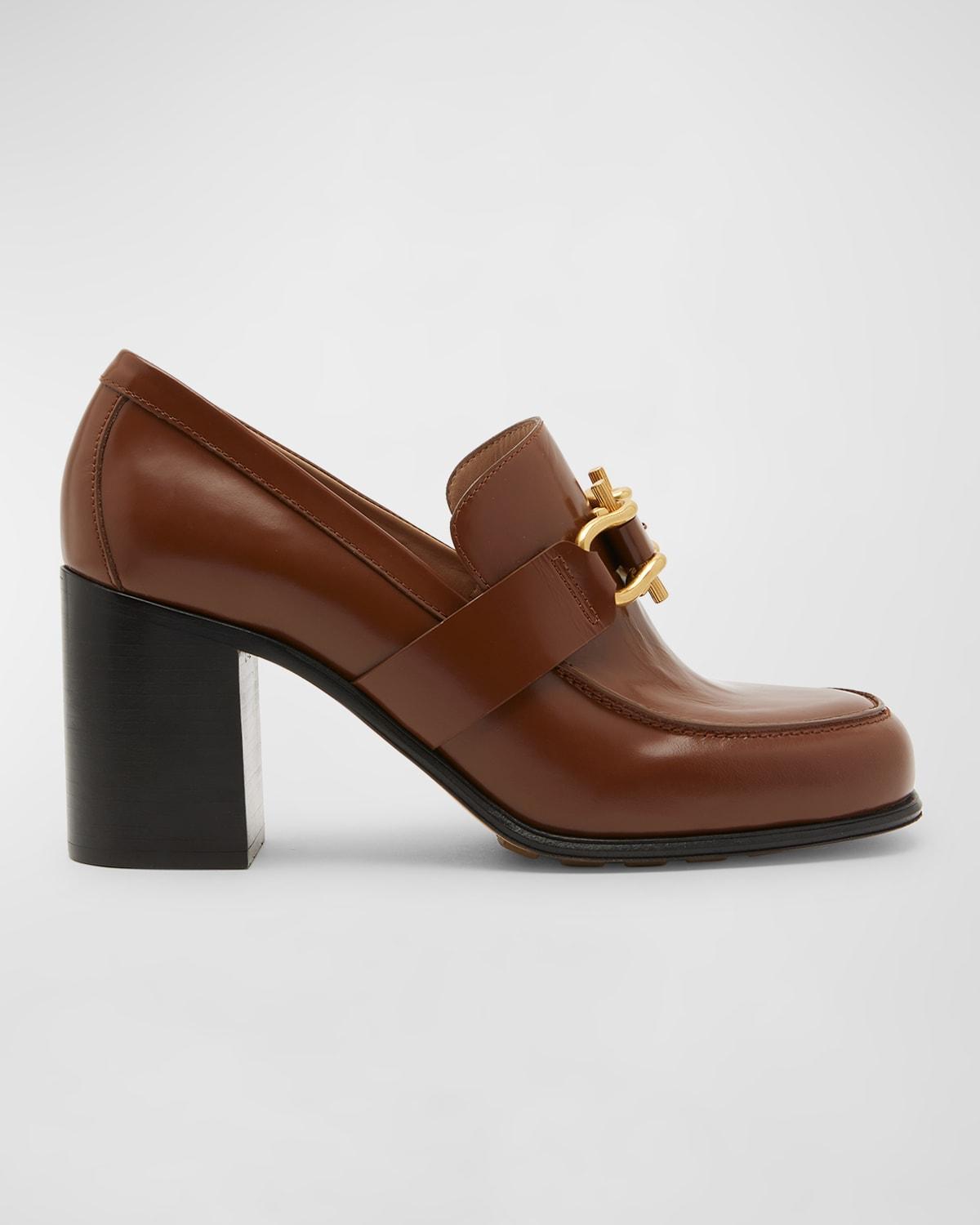 Monsieur Calfskin Leather Bit Pumps Product Image