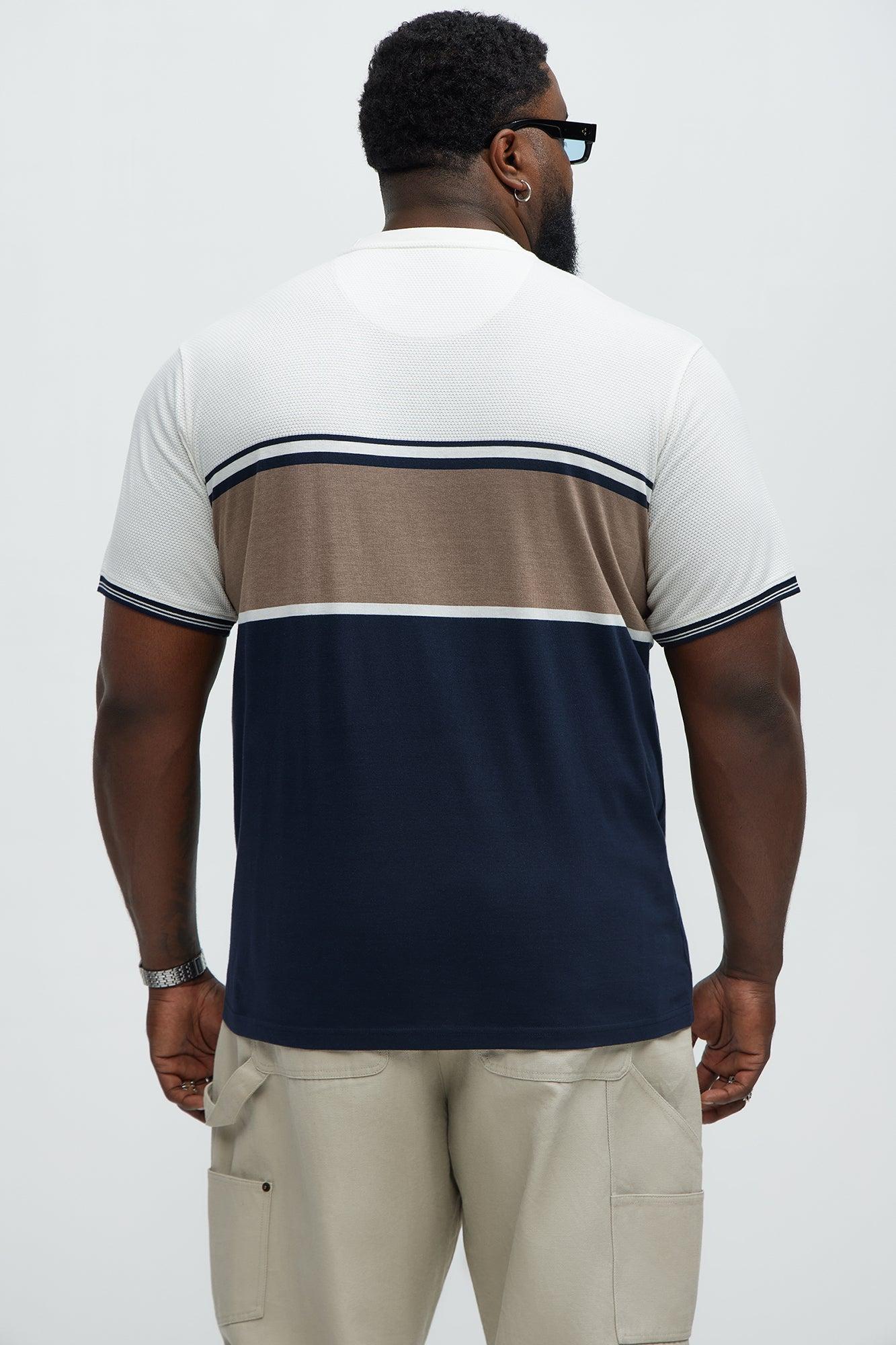 Colorblock Striped Short Sleeve Tee - Off White/combo Product Image