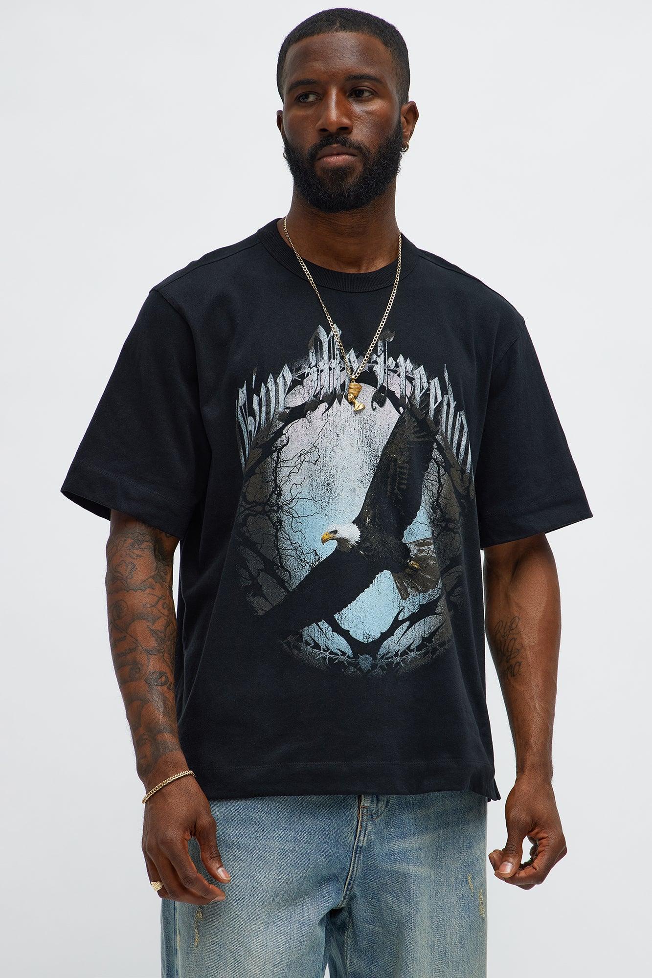 Give Me Freedom Oversized Short Sleeve Tee - Black Wash Male Product Image