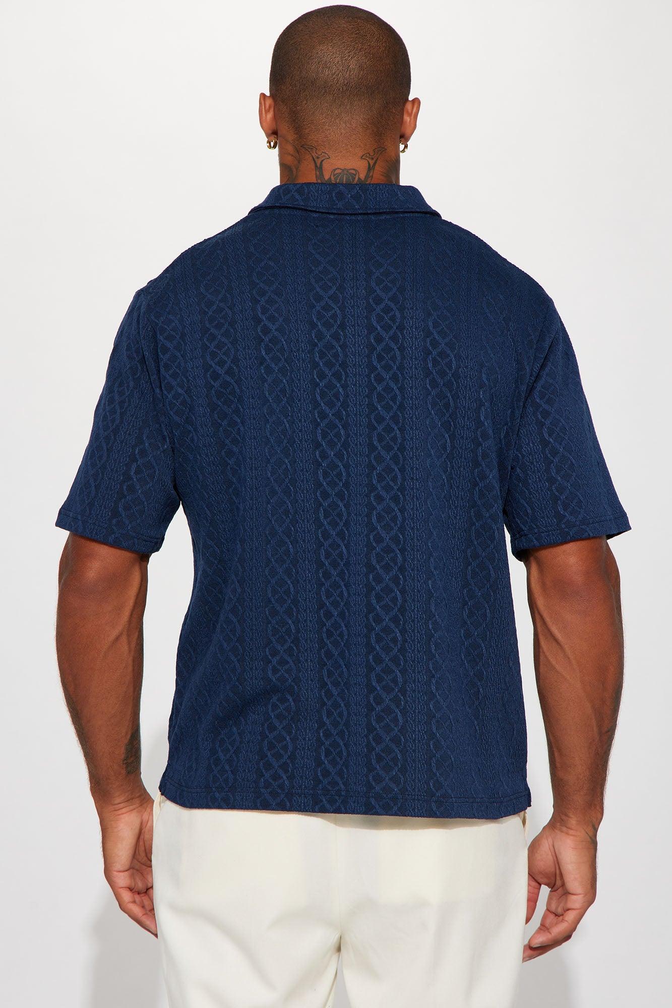 Zig Zag Road Short Sleeve Polo - Navy Product Image