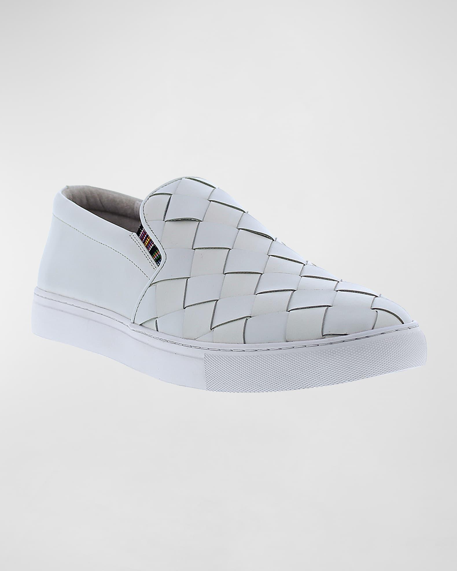 Men's Erosion Woven Leather Low-Top Sneakers Product Image
