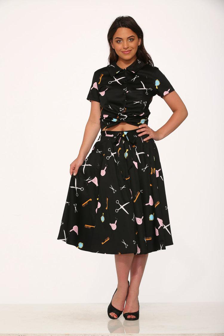 Black Beauty Salon Top & Skirt Product Image