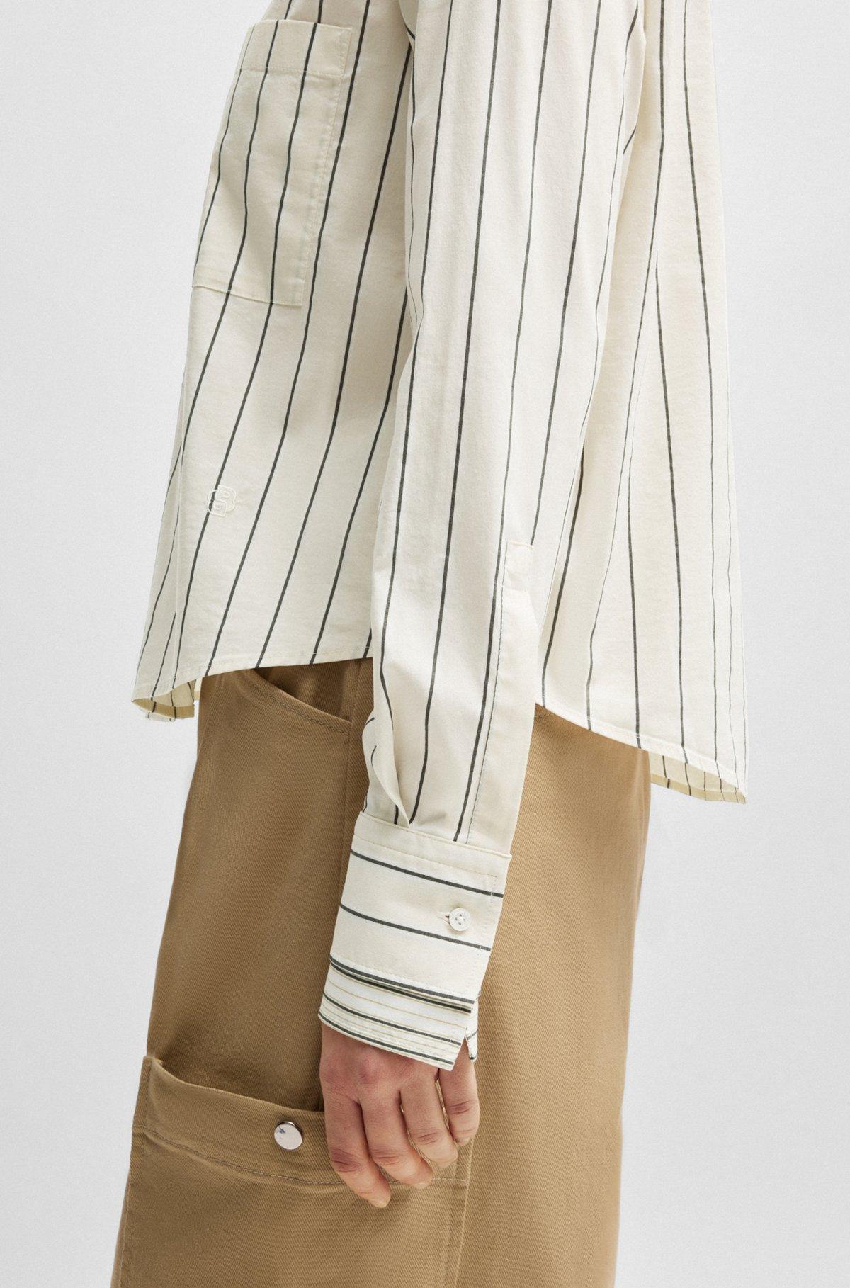 Regular-fit blouse in striped stretch cotton Product Image