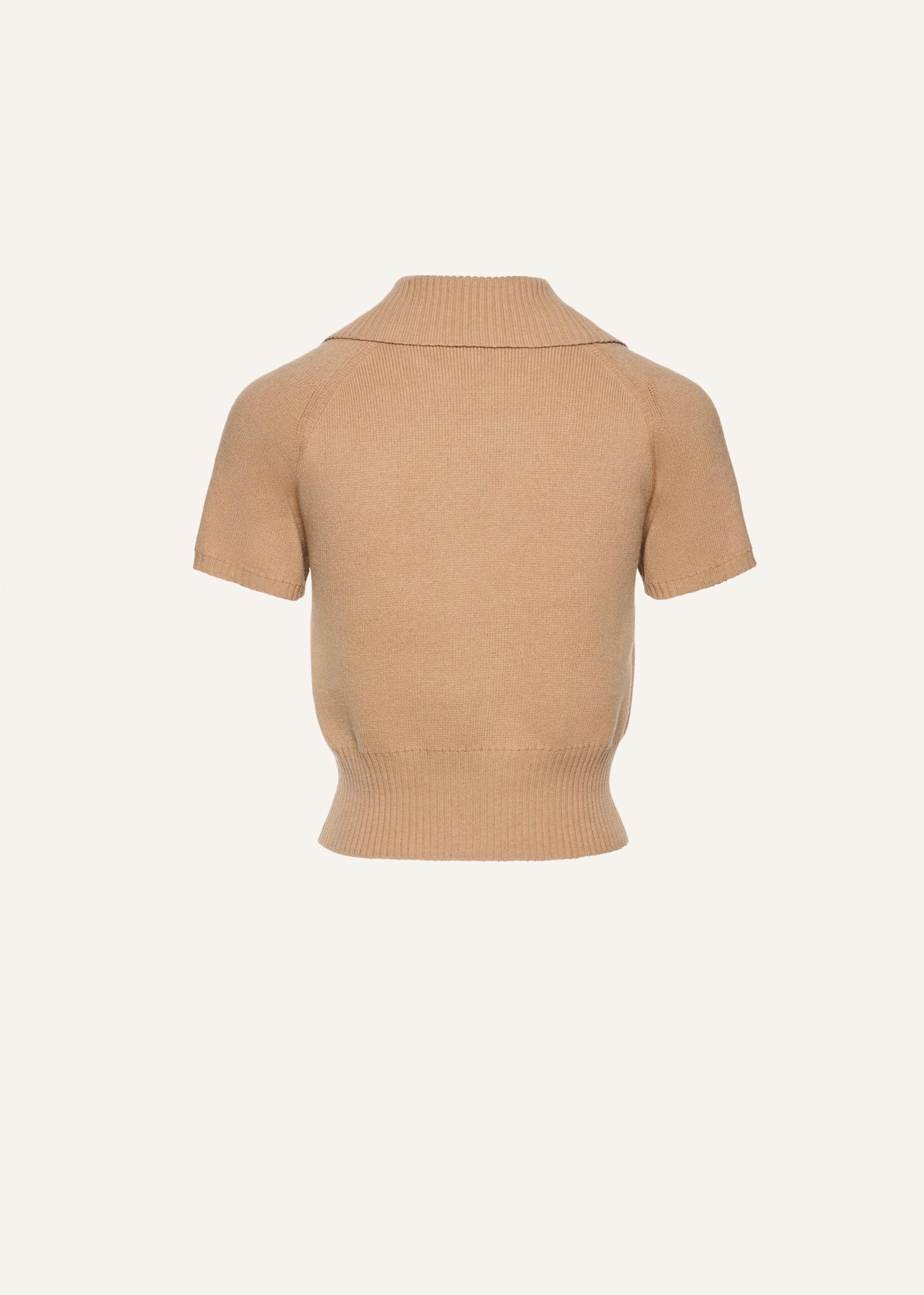 Flared suede shorts in brown Product Image