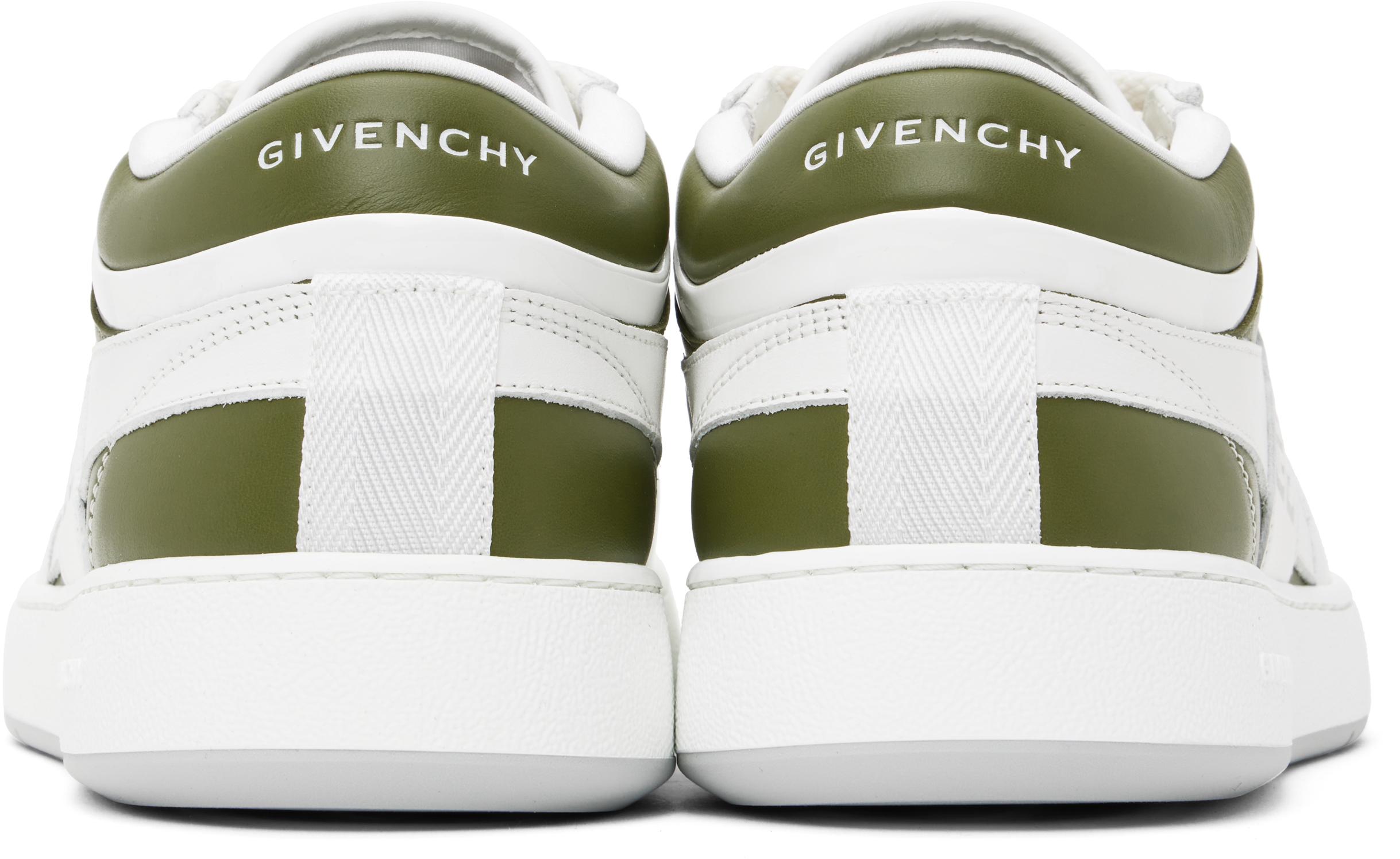 GIVENCHY Leather Sneakers With Rubber Sole And Panelled Design In White Product Image