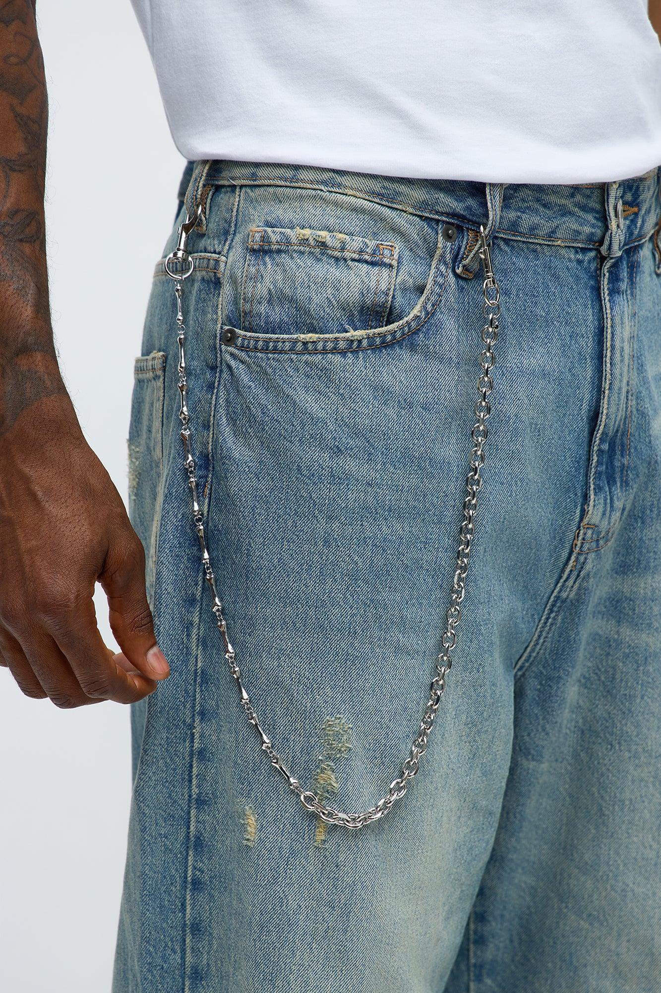 Obsidian Pants Chain - Silver Male Product Image