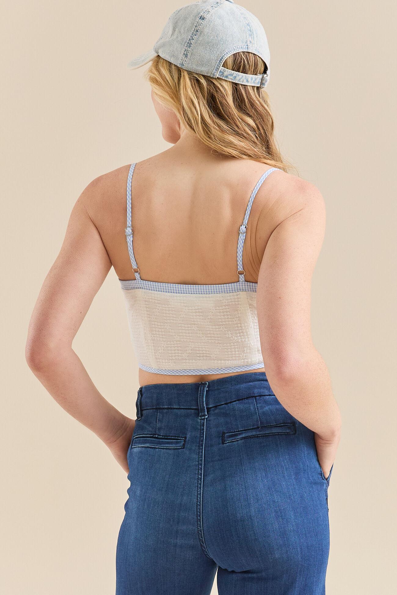 Brie Gingham and Lace Corset Top Product Image