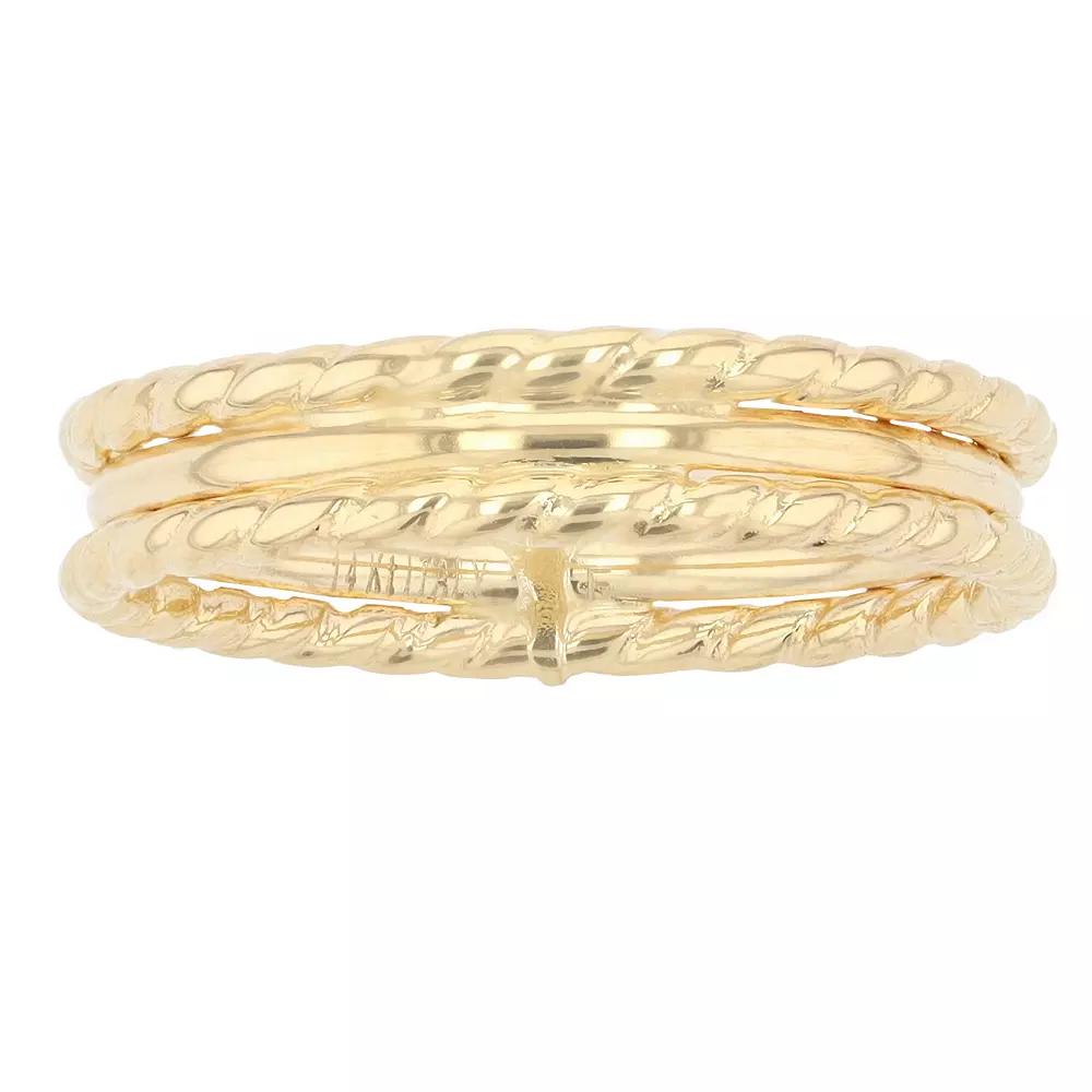 Au Naturale 14k Yellow Gold Twisted Triple Ring, Women's, Size: 7, 14k Gold Product Image