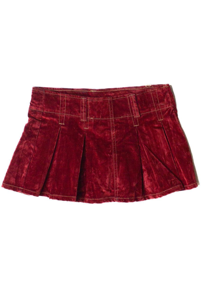 Low Rise Velvet Suede Mini Skort Product Image