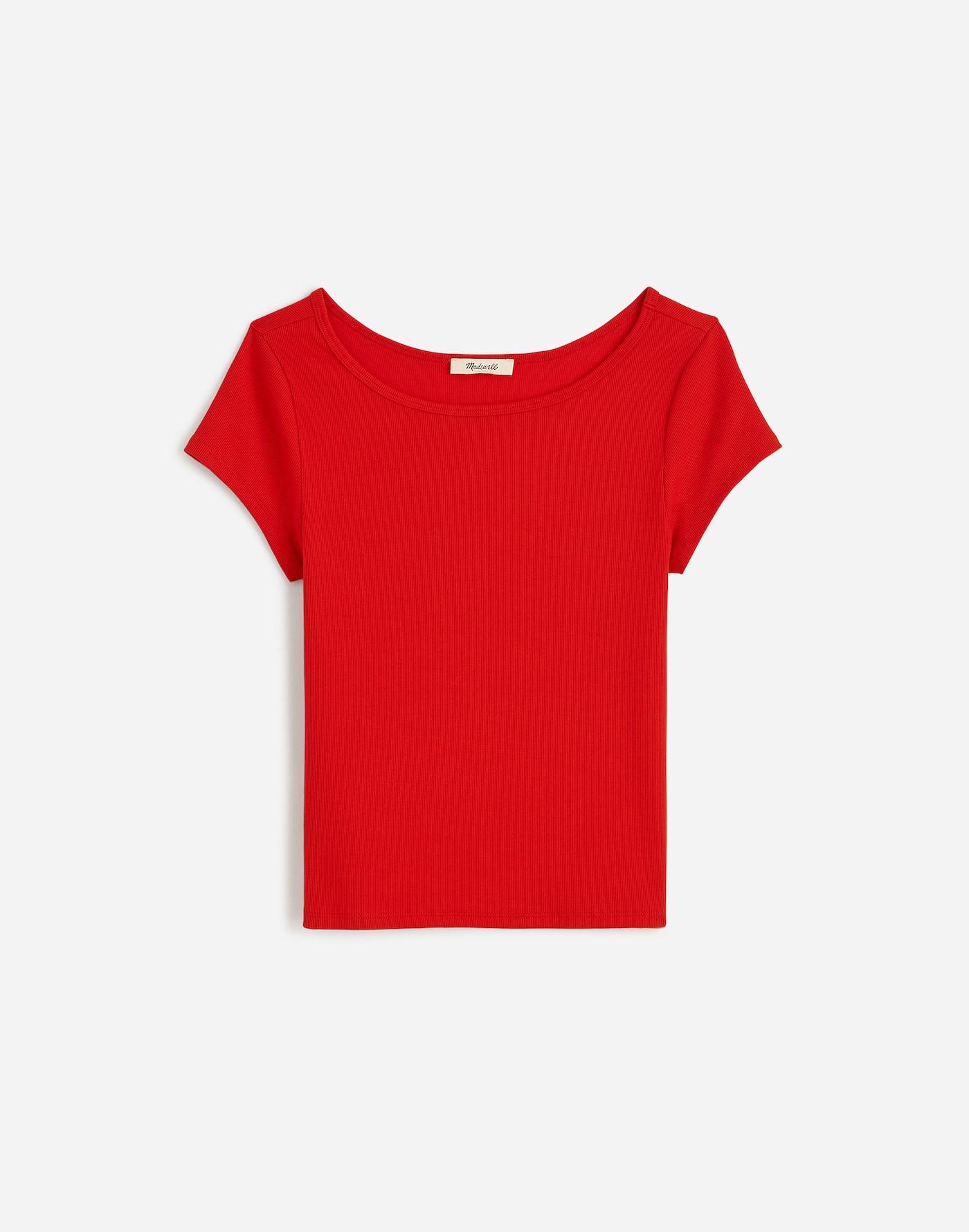 (Re)generative Cotton Ribbed Cap-Sleeve Tee Product Image