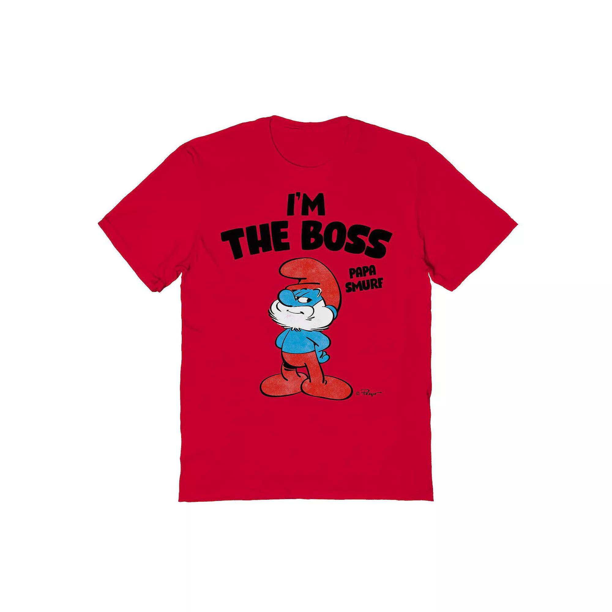 Men's Smurfs I'm The Boss Graphic Tee, Size: XXL, Red Product Image