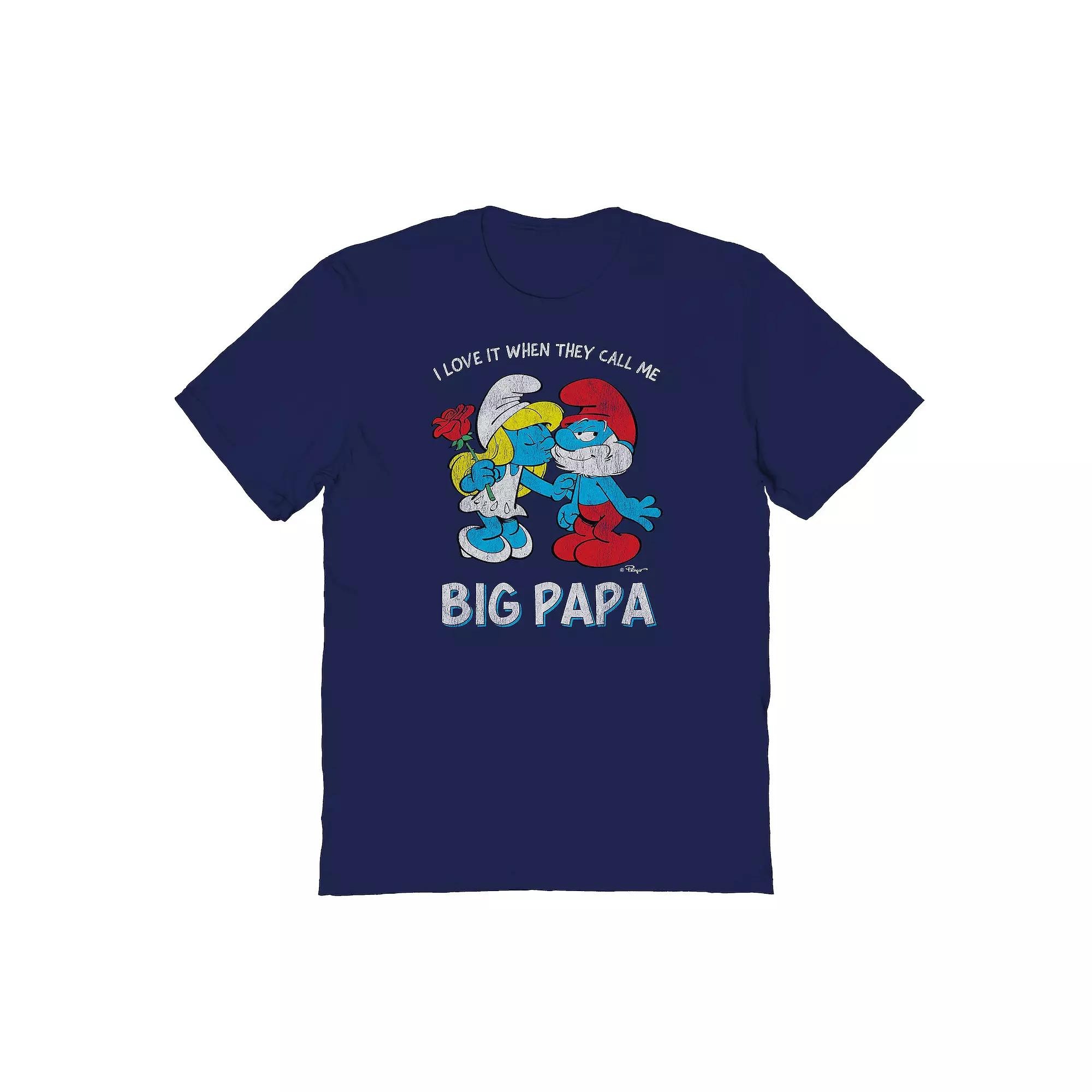 Men's Smurfs Big Papa Graphic Tee, Size: Large, Black Product Image