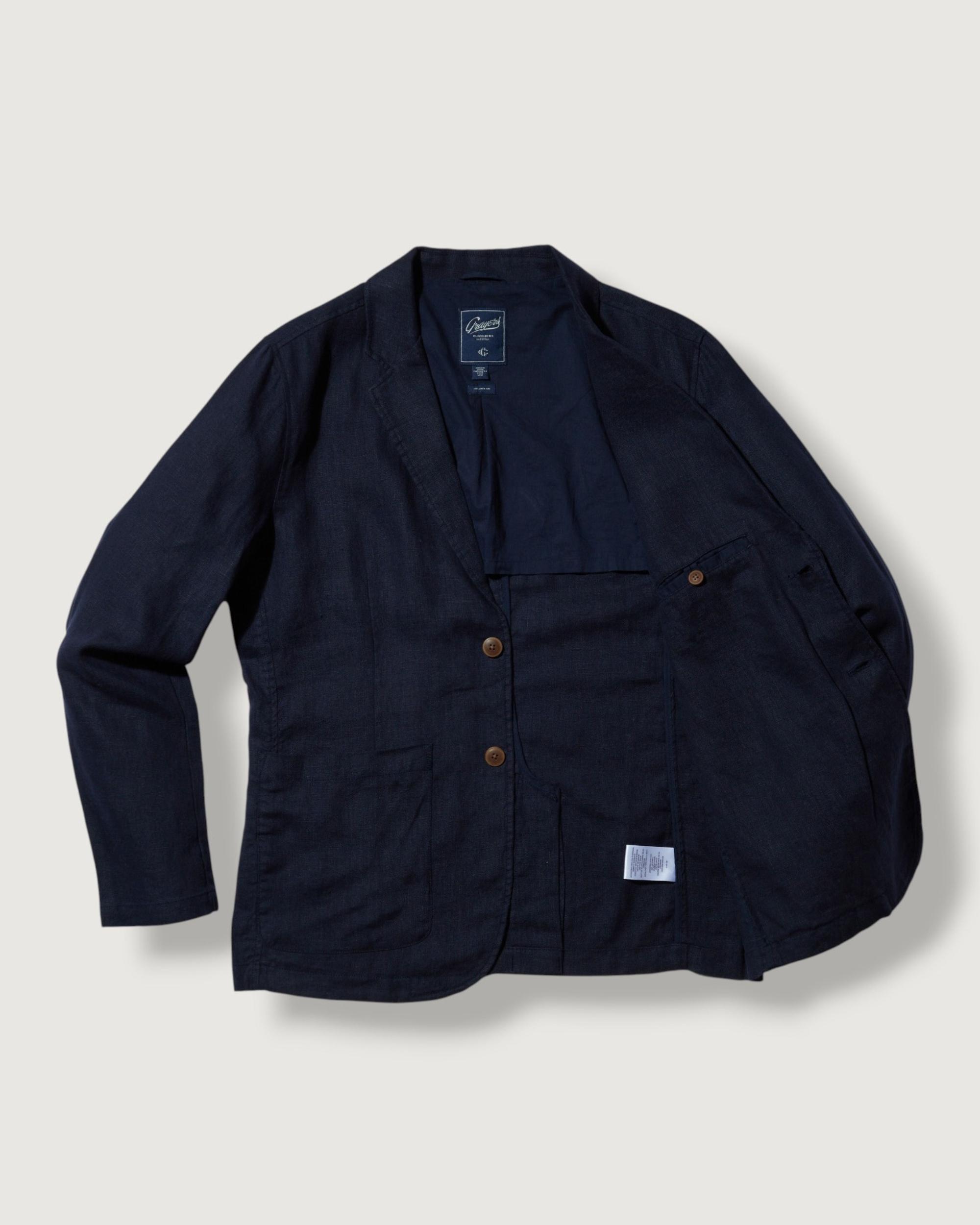 Bal Harbour 2 Button Linen Blazer - Navy Product Image