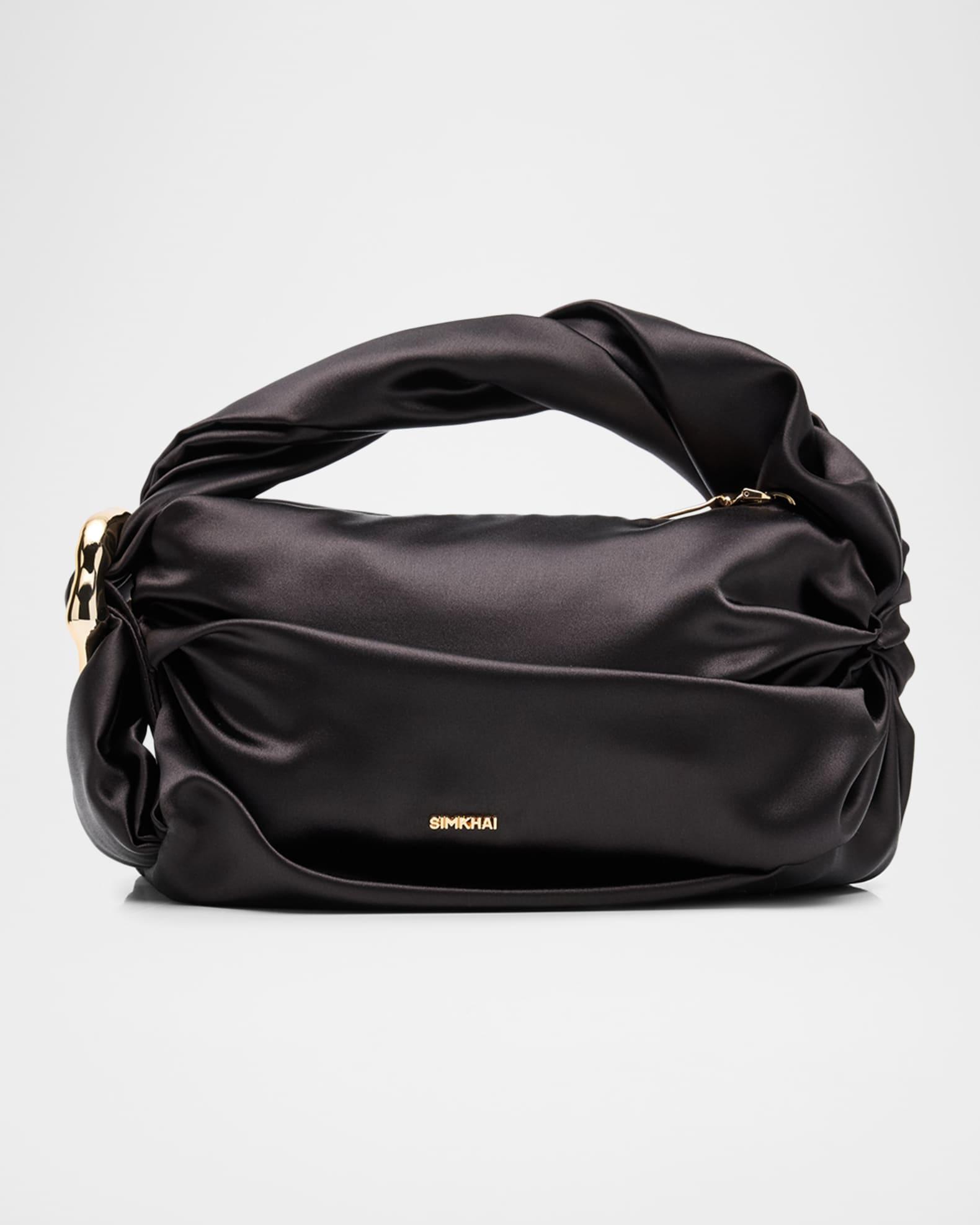 Belle Ruched Satin Top-Handle Bag Product Image