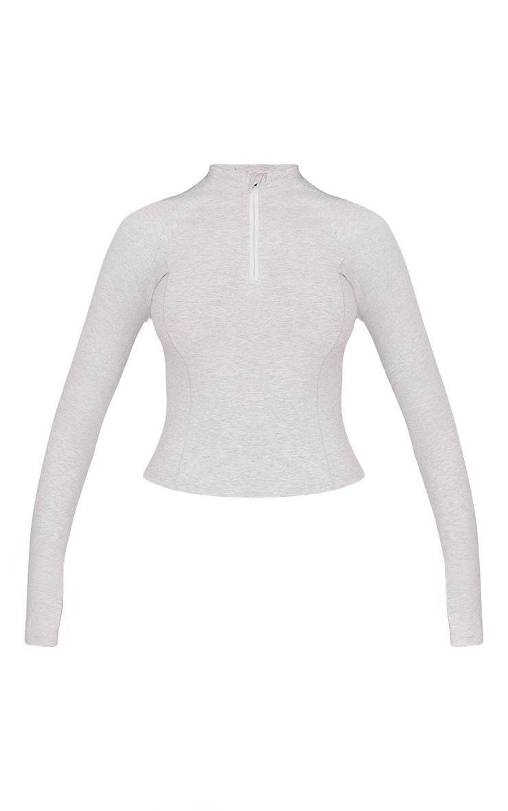Ash Grey Sculpt Quarter Zip Gym Top Product Image