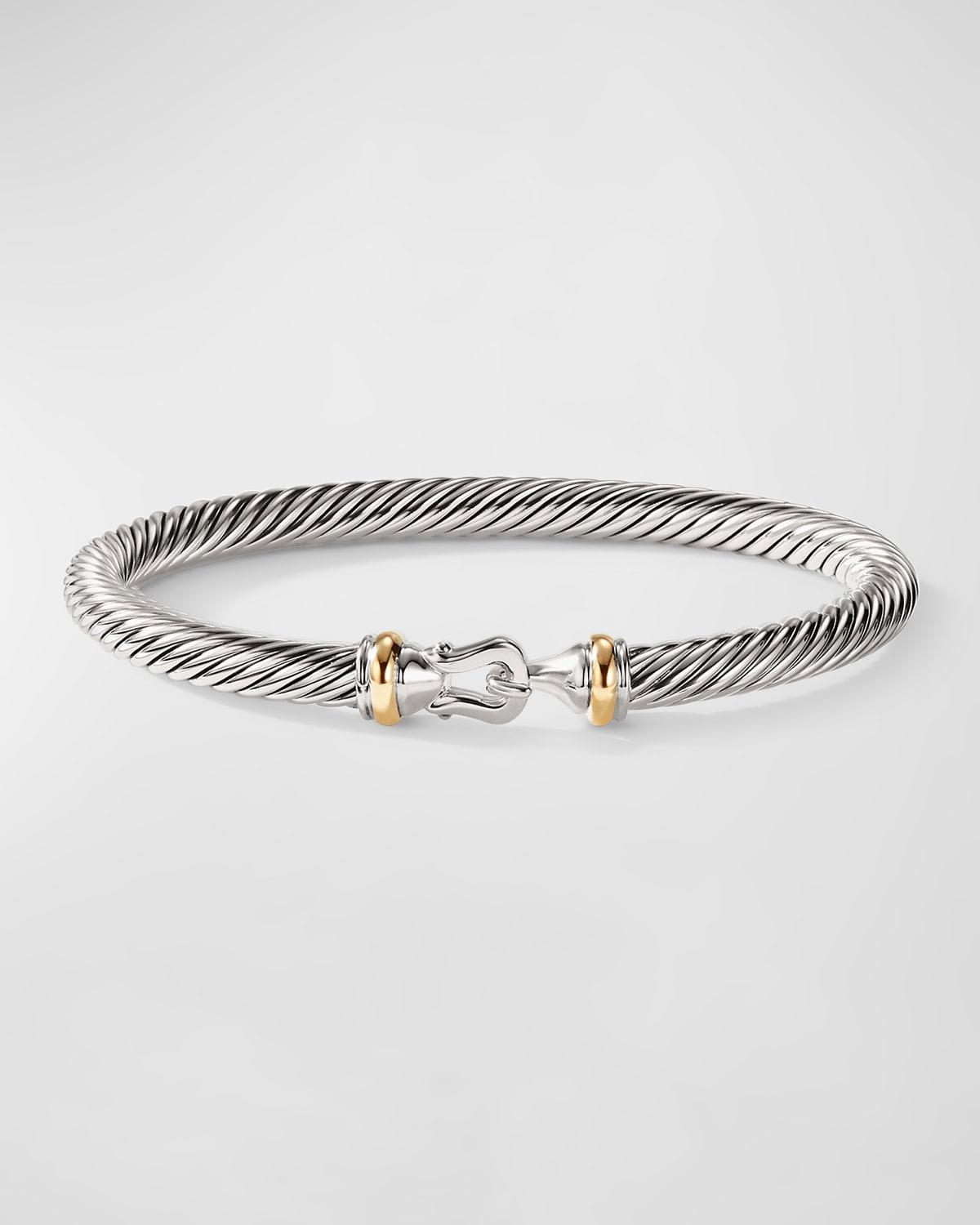Womens Buckle Classic Cable Bracelet in Sterling Silver Product Image