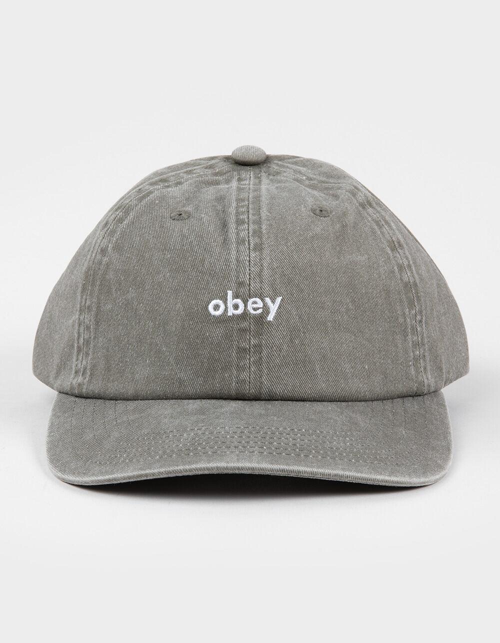 OBEY Pigment Lowercase 6 Panel Strapback Hat - OLIVE Product Image
