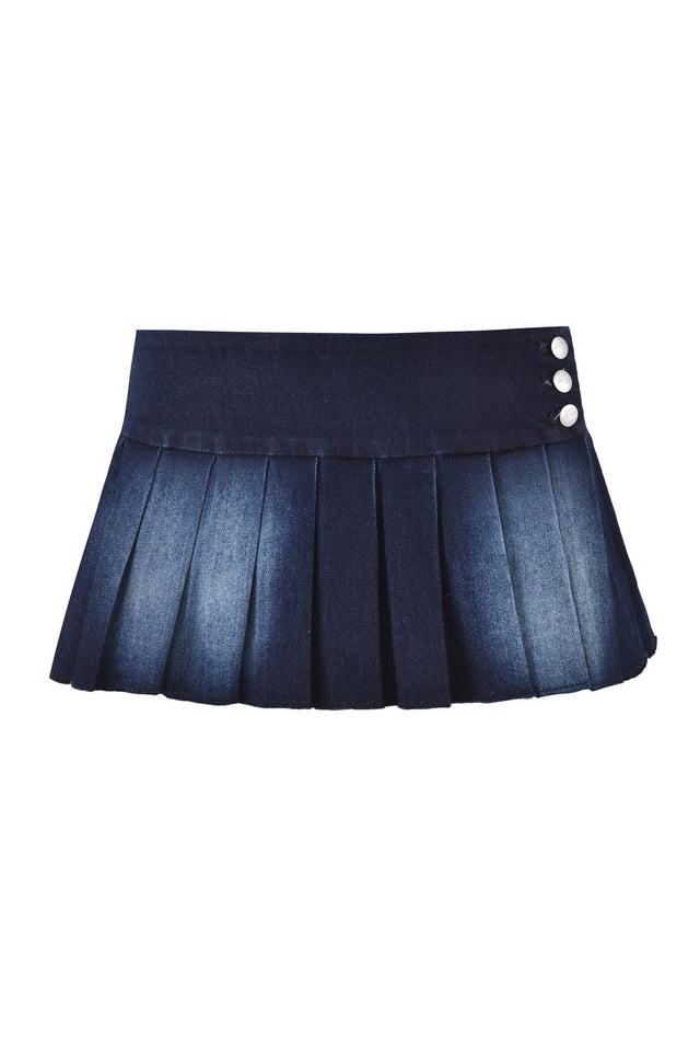 REMINI DENIM SKORT - DARK DENIM BLUE Product Image